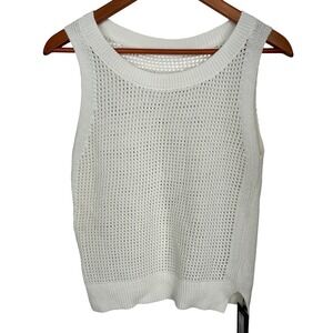 Kohl's‎ Cream Colored Sleeveless Sweater Open Weave Design Women's Small NWT